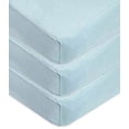 thumbnail image 1 of TL Care 3 Pack 100% Natural Cotton Fitted Crib Sheets 52" x 28" - Soft, Breathable, Hypoallergenic & Gentle Toddler Bed Sheets, Blue, Neutral for Boys & Girls, 1 of 5