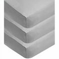 thumbnail image 1 of TL Care 3 Piece 100% Cotton Jersey Knit Fitted Crib Sheet, Gray, 1 of 4
