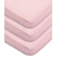 thumbnail image 1 of TL Care Inc Jersey Knit Cotton Fitted Crib Sheet Set, Pink, 3 Piece, 1 of 5