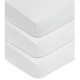 TL Care 3 Piece 100 Cotton Jersey Knit Fitted Crib Sheet, White