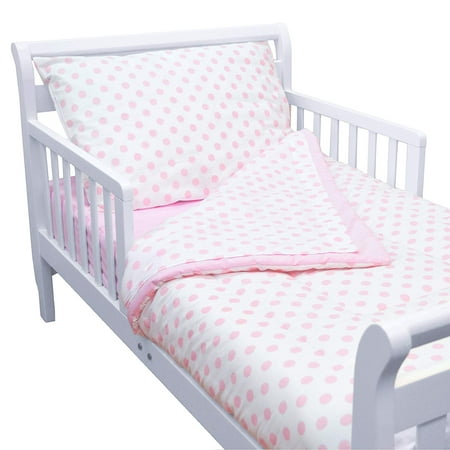 TL Care 4-Piece 100% Cotton Percale Toddler Bedding Set, Pink