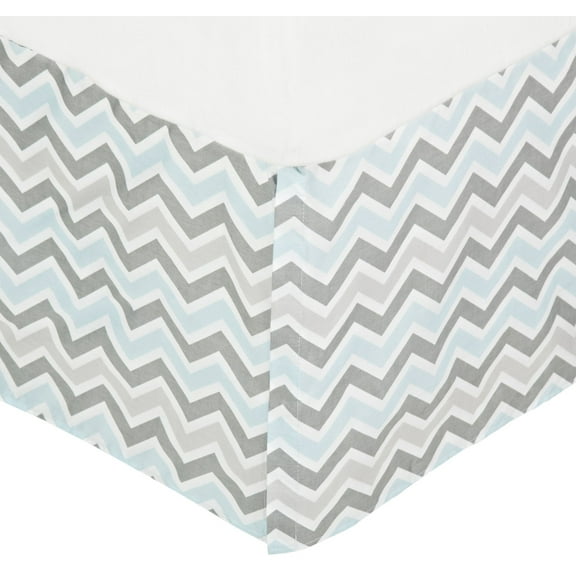 TL Care Crib Skirt Gray and White
