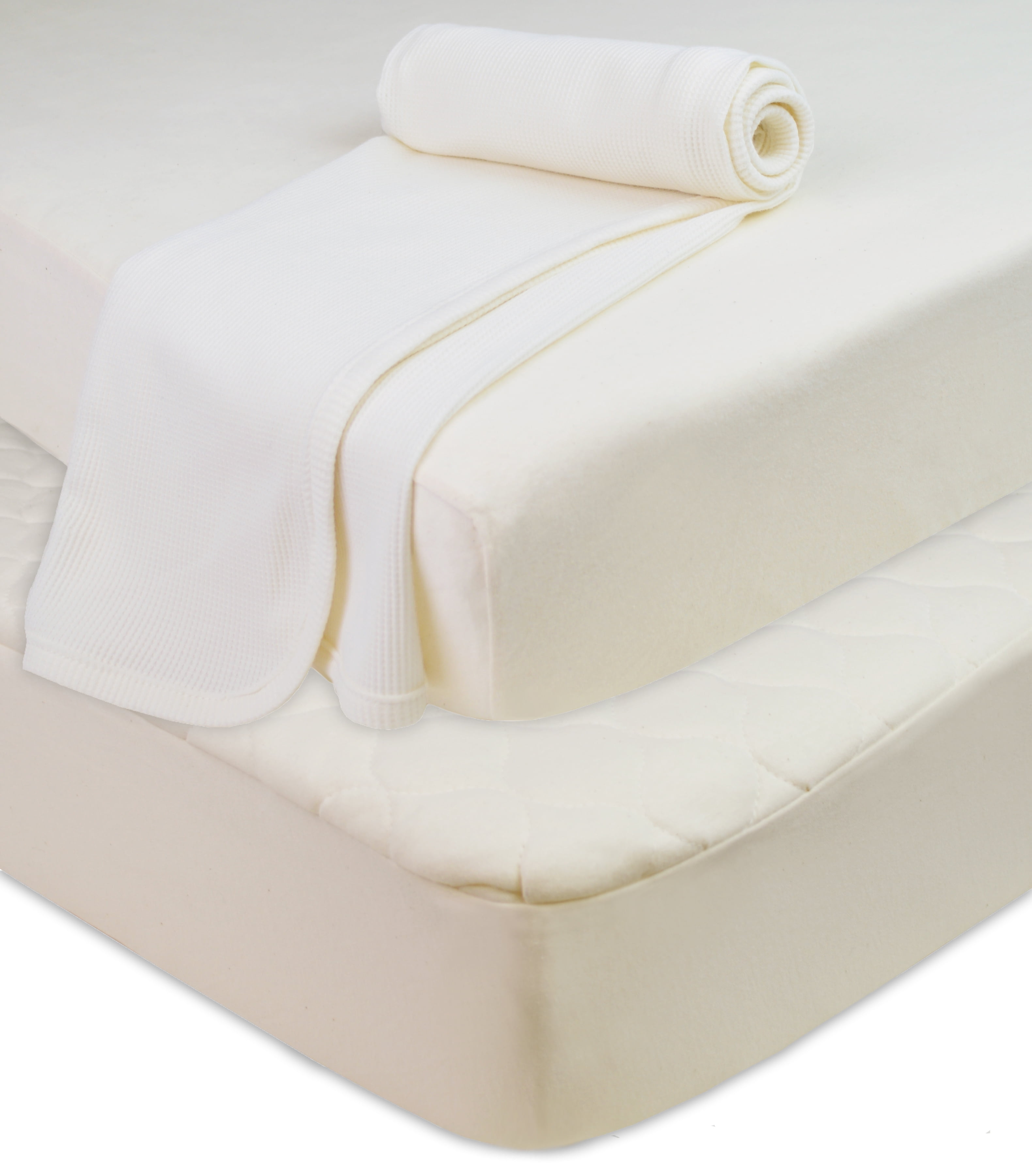 TL Care Crib and Toddler Organic Cotton Bundle Mattress Pad, Fitted