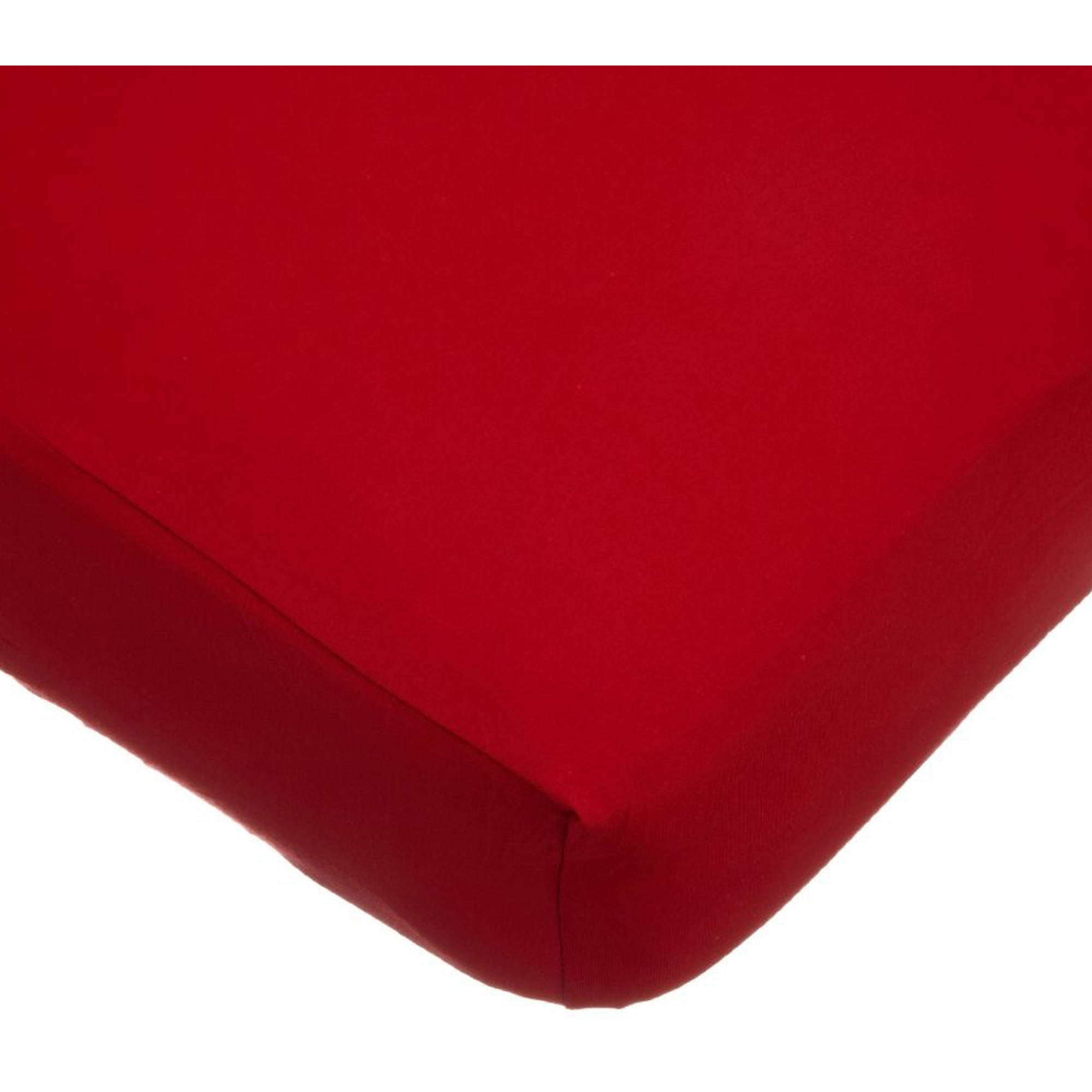 Red Cotton Jersey Knit Fitted Crib Sheet for Toddler Bed