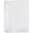 thumbnail image 1 of TL Care Fleece Blanket with Silk-Like Satin Trim, Soft, Warm & Cozy, White, 30" x 40" for Boys and Girls, Perfect for Baby Carrier, Stroller, Travel and Gifting, 1 of 5