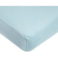 thumbnail image 1 of TL Care Heavenly Soft Chenille Fitted Crib Sheet , Light Blue, 1 of 5