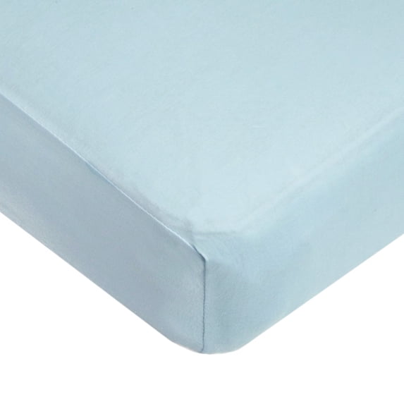 TL Care 100% Natural Cotton Fitted Crib Sheet 52" x 28" - Soft, Breathable, Hypoallergenic & Gentle Toddler Bed Sheet, Blue, Neutral for Boys & Girls
