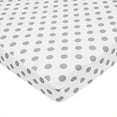 thumbnail image 1 of TL Care Inc Modern Gray Polka Dot Cotton Sheet Set Crib Bed, 1 of 9