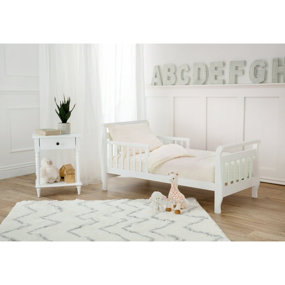 TL Care Minky Dot Chenille 4-Piece Toddler Bedding Set, Ecru