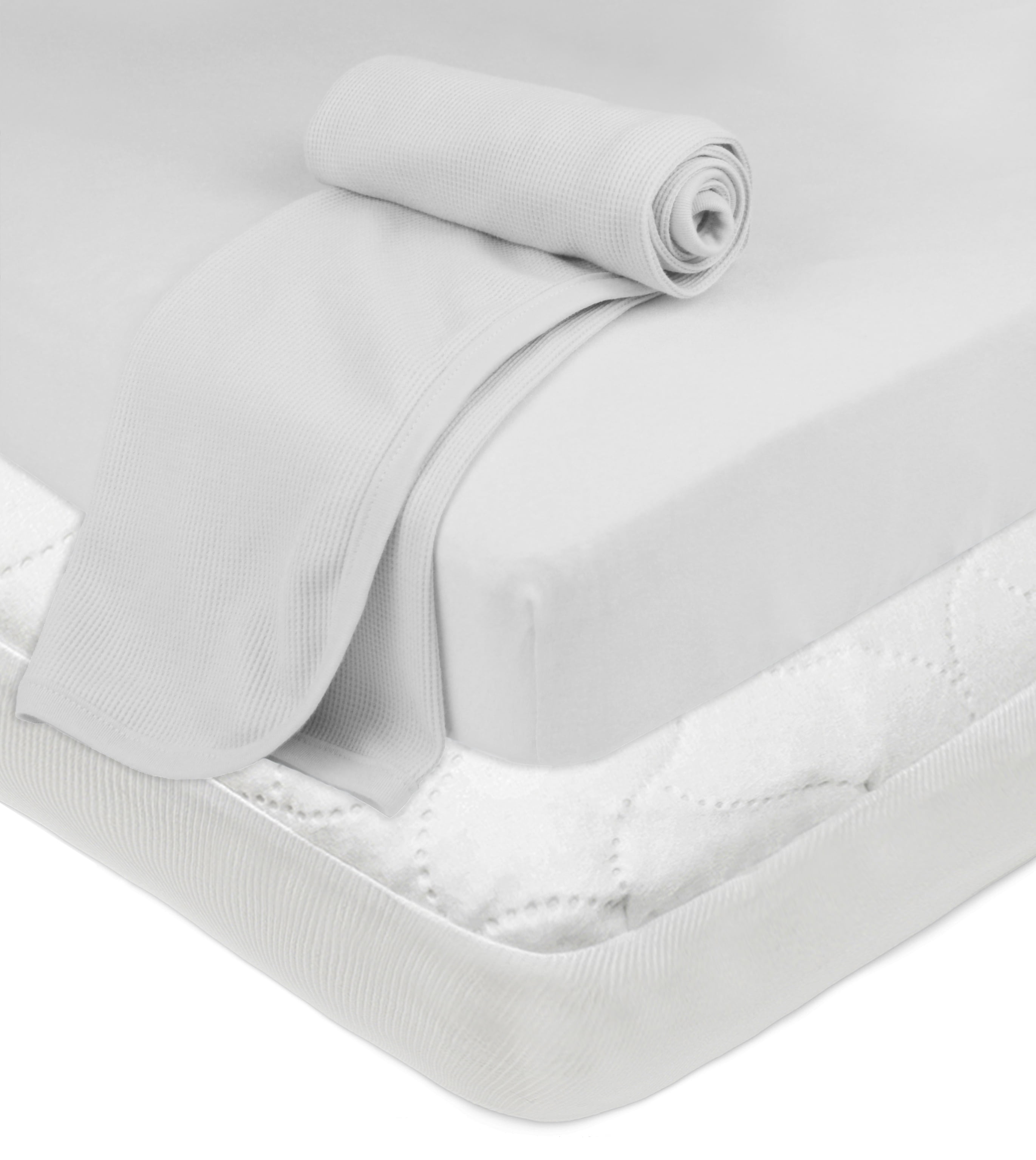 TL Care Porta MiniCrib Bundle Mattress Pad, Fitted Sheet, Thermal
