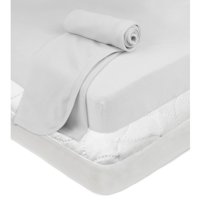 TL Care Porta MiniCrib Bundle Mattress Pad, Fitted Sheet, Thermal