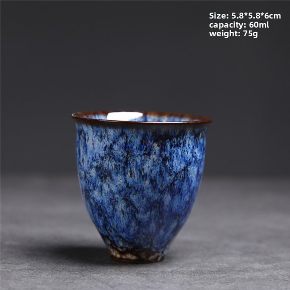 TL New Ceramic Small Tea Cup Kiln Change Ceramic Cup Kung Fu Tea Cup Coarse Ceramic Small Capacity Tea Cup Tasting Cup Retro Master Cup