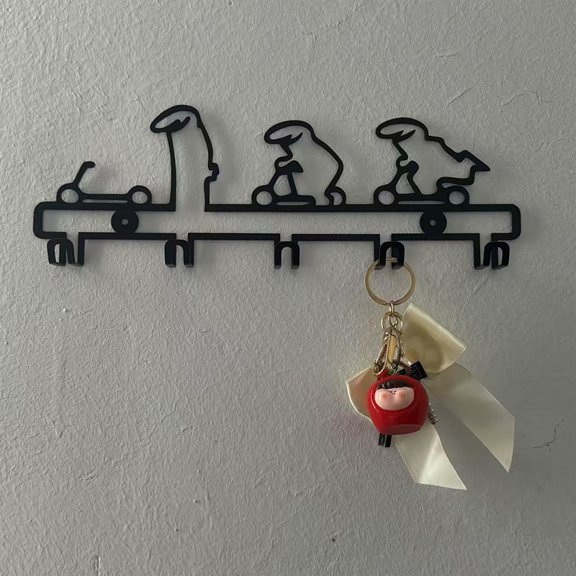 TL New Iron Art Abstract Line Figure Wall Hanger Home Interior Key Holder Rack Creative No-Drill Wall Storage Shelf