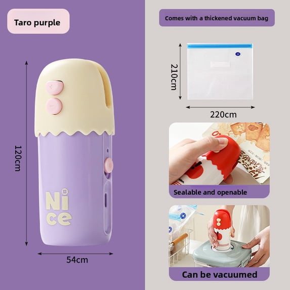 TL New Mini Portable Sealing Machine 3-in-1 Vacuum Sealer Household Food Packaging Fresh-keeping Bag Compression Sealing Machine