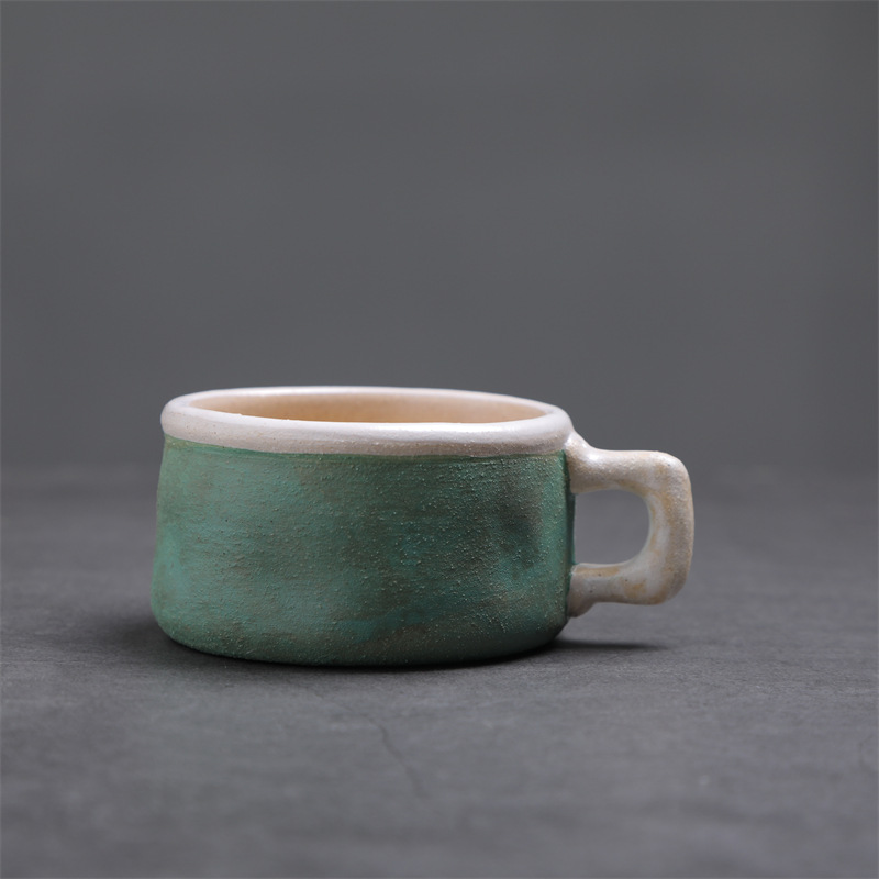 TL New Retro Vintage Ceramic Mug Creative Mug High-Value Espresso Cup Coarse Pottery Small Capacity