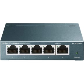 TL-SG105, 5 Port Gigabit Unmanaged Ethernet Switch, Network Hub, Ethernet Splitter, Plug & Play, Fanless Metal Design, Shielded Ports, Traffic Optimization