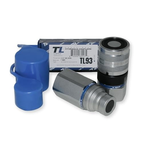 TL Topline 1" Body with 1-1/4 SAE Thread | High Flow | Flat Face Hydraulic Quick Connect Coupler | Heavy Machinery Attachment | ISO 16028 Heavy-Duty Coupling Sets with Dust Caps | Model TL93