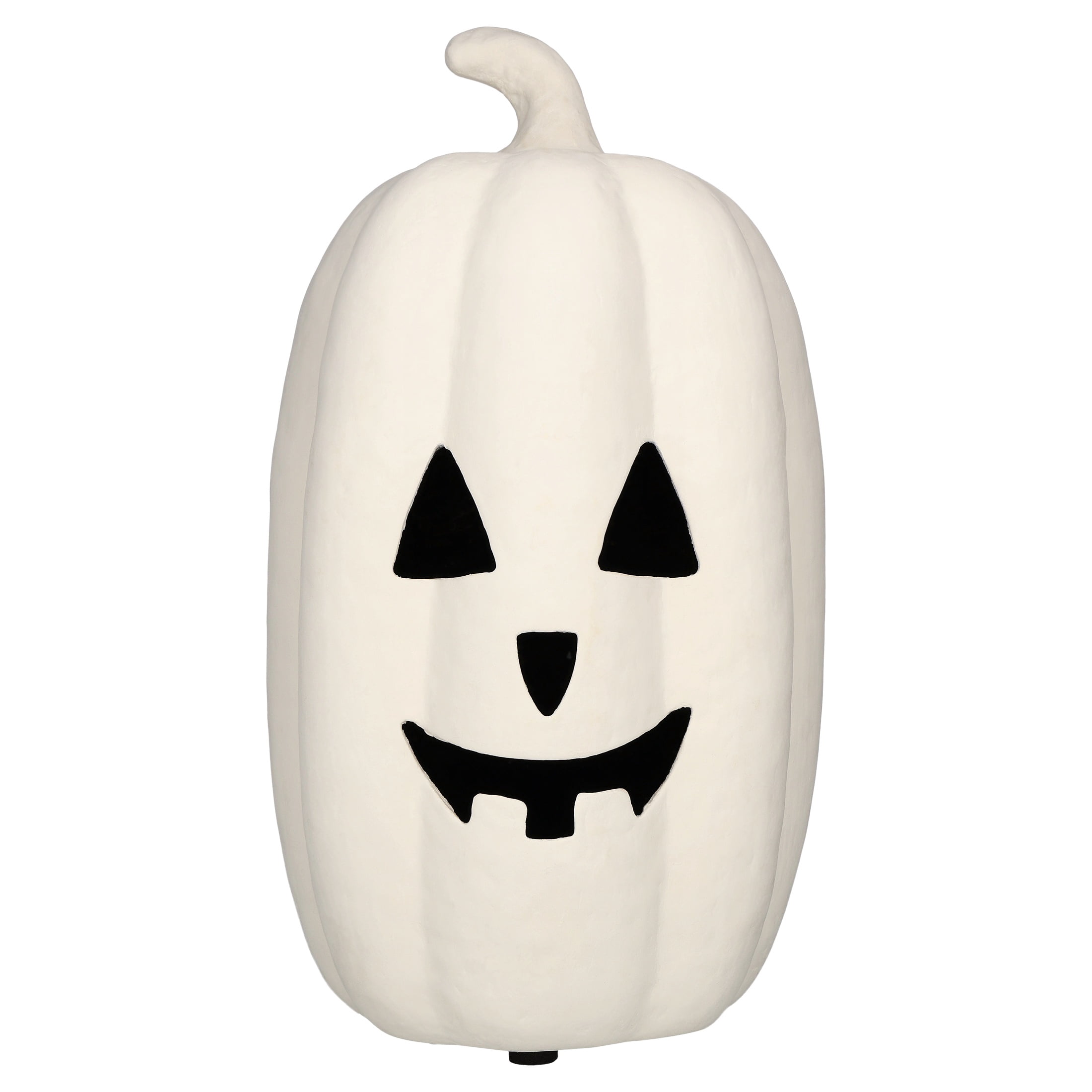 Paper Mache Jack-o'-Lantern Decoration, White, 12.5"