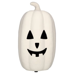 Paper Mache Jack-o'-Lantern Decoration, White, 12.5", Halloween by Way To Celebrate