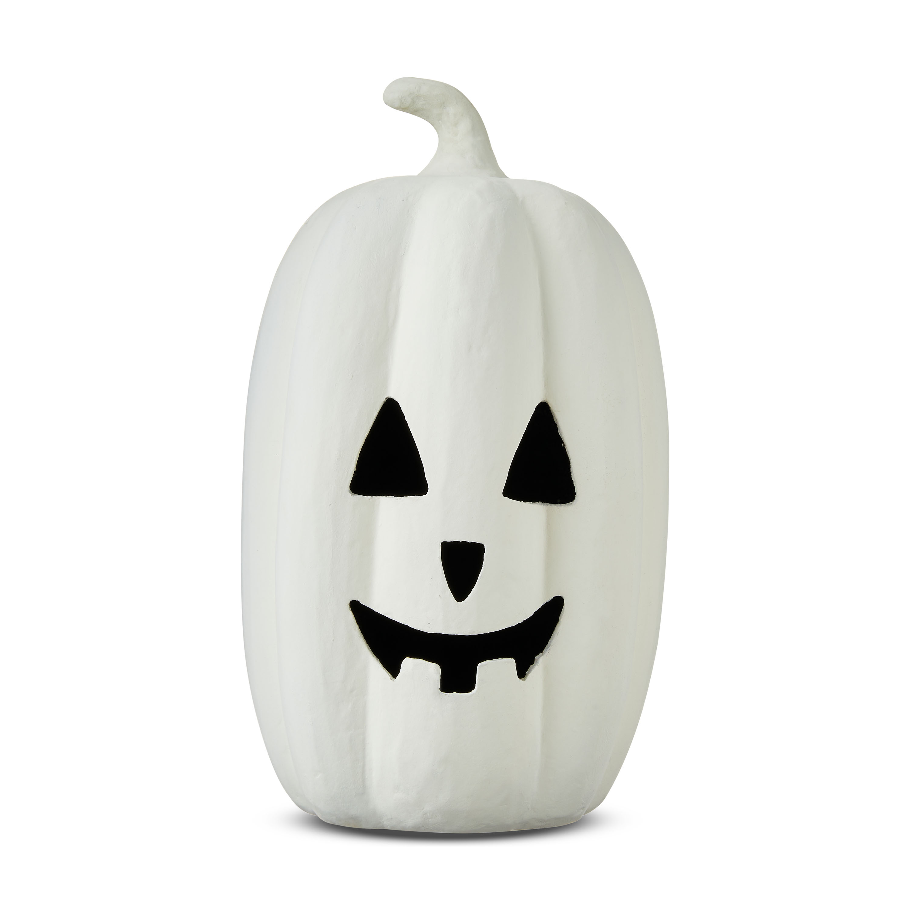 Paper Mache White Pumpkin Tabletop Decor, 12" Heig