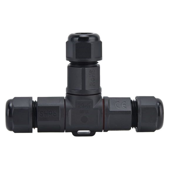 TL20 Waterproof 3 Pin Tee Connector, IP68 Electrical Wire Terminal, 250V 16A Quick Connect Adapter for Outdoor LED & Industrial Use