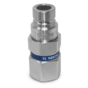 TL22-M 3/4" SAE Thread Flat Face Quick Connect Hydraulic Male Coupler Coupling 1/2" Body Size for Bobcat Skid Steer Loaders with Dust Cap