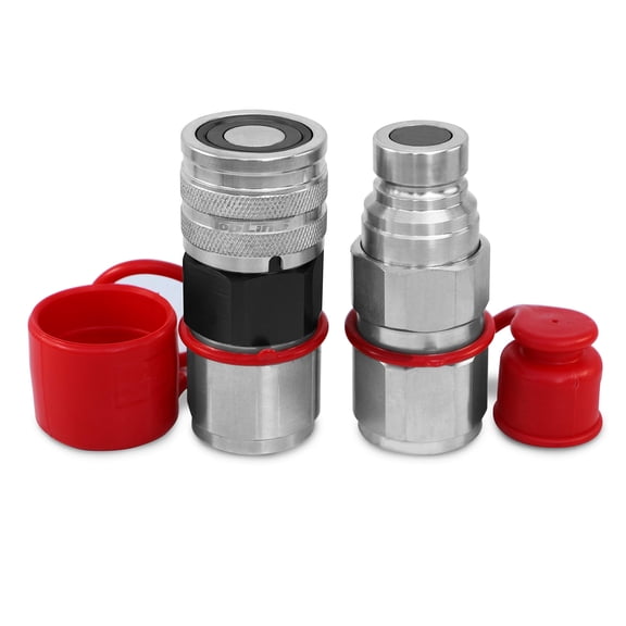 TL29 3/4" NPT Thread Flat Face High Flow Quick Connect Hydraulic Coupler Coupling Set 5/8" Body Size to mount directly on Bobcat Skid Steer Loaders