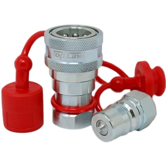 TL74 3/8" SAE Thread 1/4" ISO 7241-B Quick Disconnect Hydraulic Coupler Set, Multi-Purpose Quick Couplings