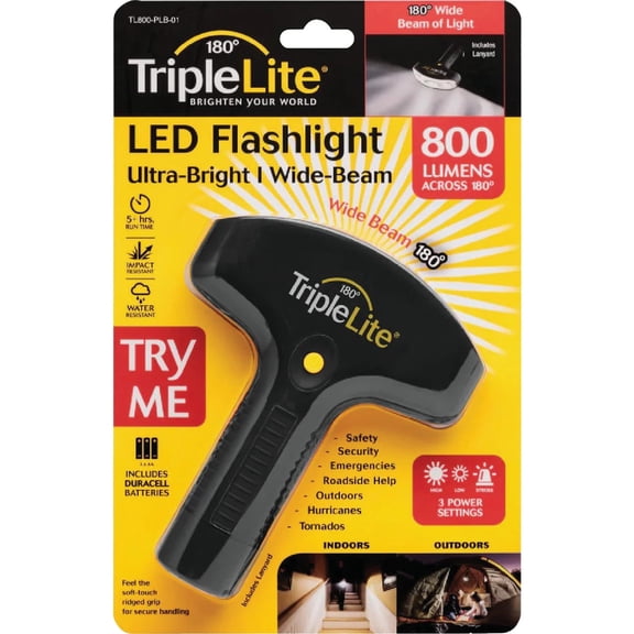 TripleLite TL800 Triple Light, LED Flashlight, Wide Angle Irradiation Light, 800 Lumens