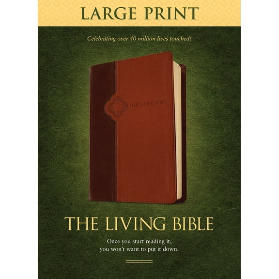 TLB The Living Bible/Large Print-Brown/Tan TuTone