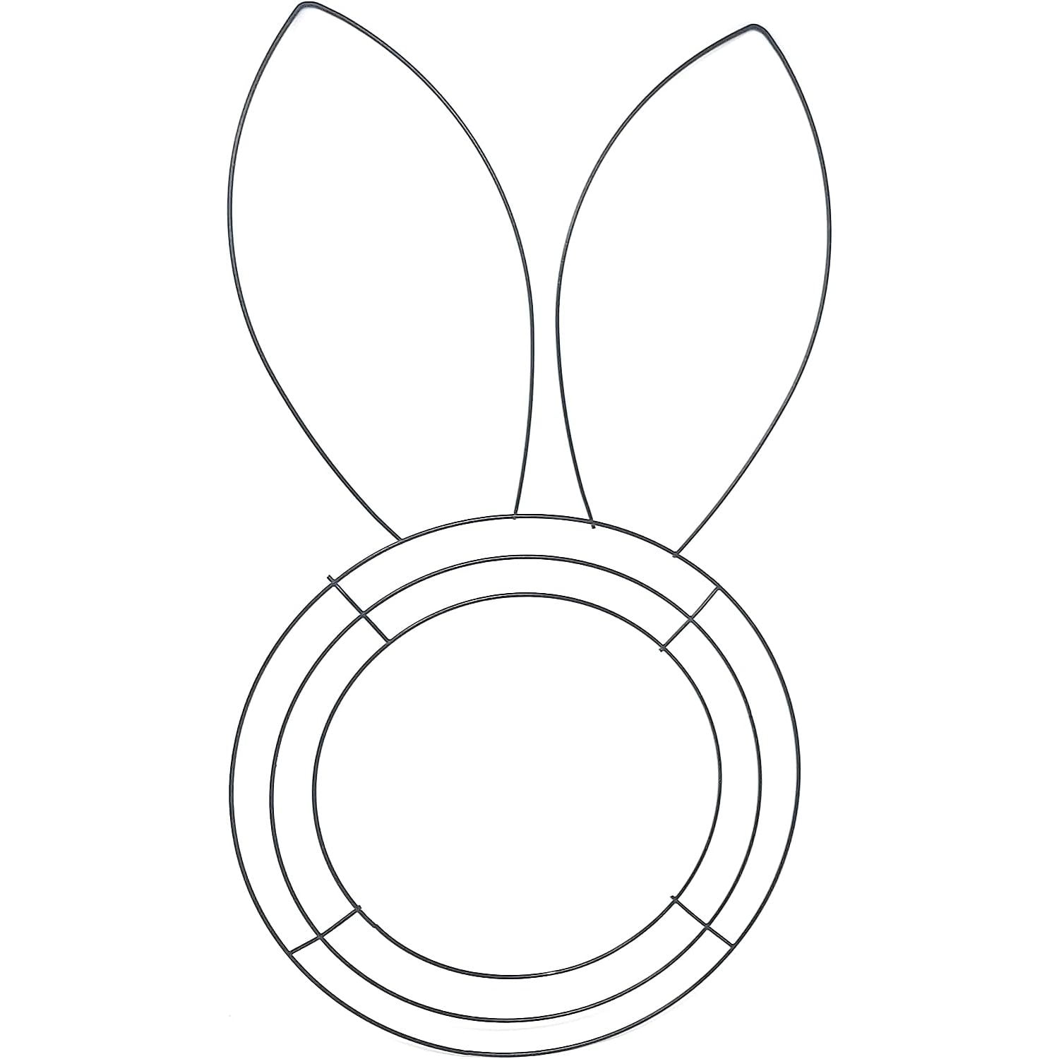TLC Bunny Shaped Wire Wreath Frame 17 inch Easter Or Any Event