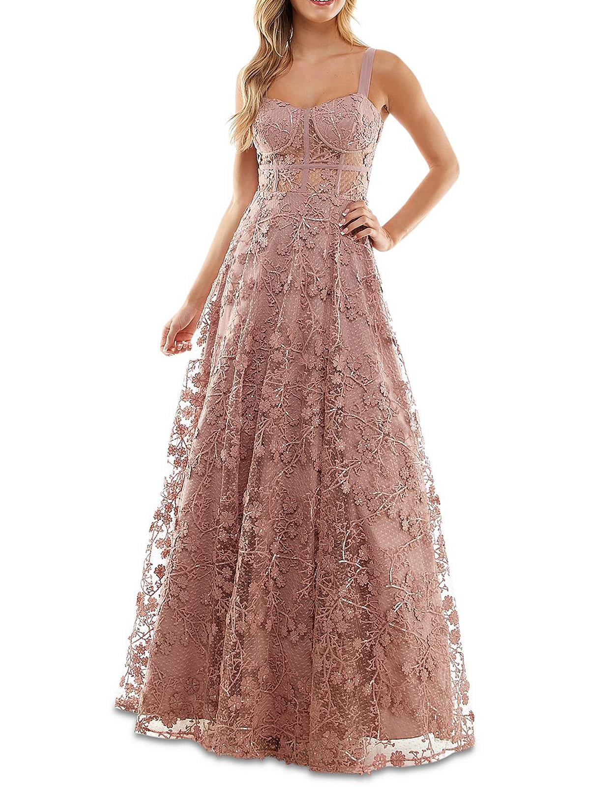 TLC Say Yes To The Prom Womens Juniors Embroidered Mesh Evening Dress - Walmart.com TLC Say Yes To The Prom Womens Juniors Embroidered Mesh Evening Dress - Walmart.com