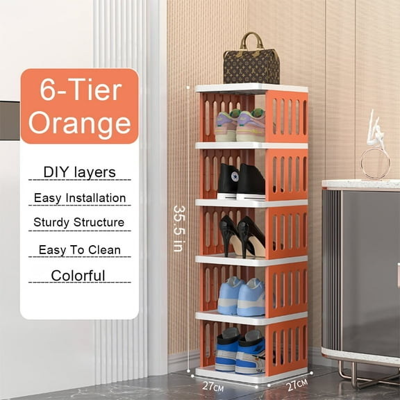TLCEKVEC 6-Tier Corner Stackable Shoe Rack Organizer for Small Space