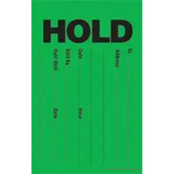 TLCHOL Fluorescent Green "Die Cut Slotted" Hold Tags 3 1/2" x 5 1/2" Business Store Signs
