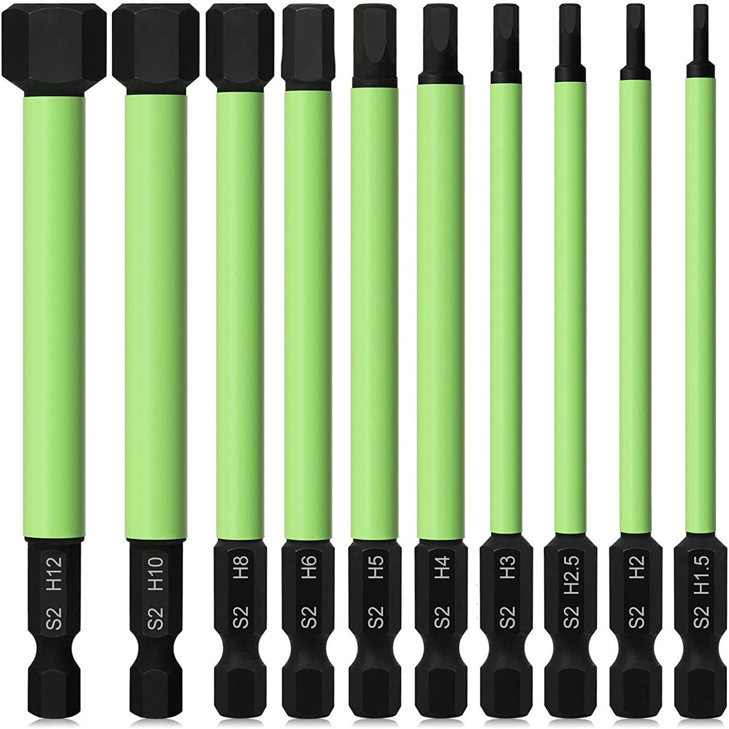 TLEEP 1/4" Hex Head Allen Wrench Drill Bits, 5/64" to 5/16" Hex Key