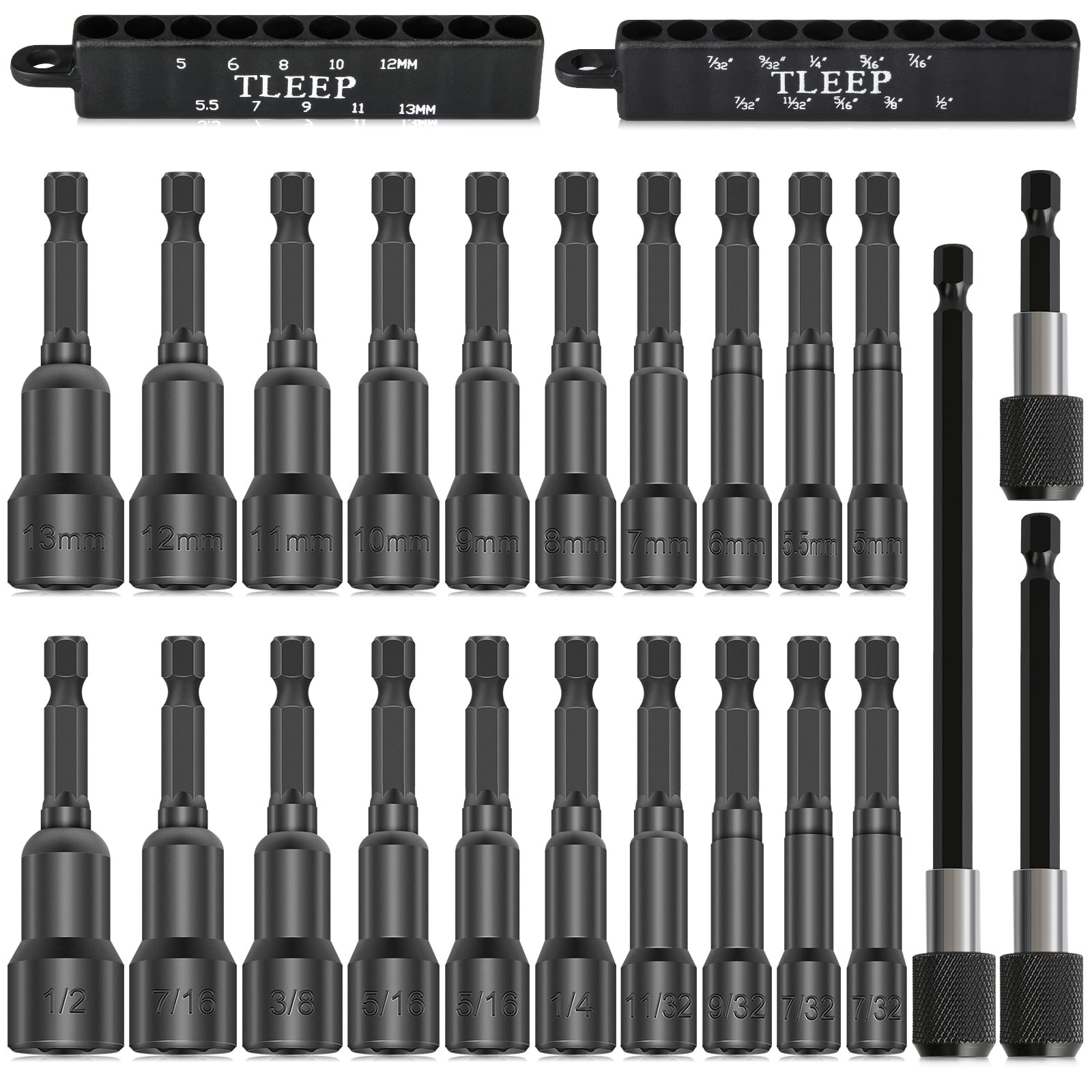 TLEEP 20pcs Nut Driver Set for Impact Drill with 3pcs Power Drill Bit
