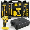 thumbnail image 1 of TLGREEN 8V Cordless Drill, 101 Pcs Home Tool Set with Drill, 3/8" Keyless Chuck, USB-C Rechargeable Power Tool Kit with Brushless Motor & Fast Charge, Yellow, 1 of 9