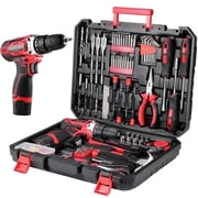 TLGREEN 12V Cordless Drill Tool set - 139 Piece, 2Ah Battery, 2-Speed Adjustable Power & Rapid Charging Magnetic drill, Home Tool Kit for DIY, Repairs, Gift for Father, Husband, Friend, Red