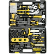 TLGREEN 218-Piece Household Tool Set, Mechanic Tool Kit with Saw, Wrenches,  Hammer, Pliers and Toolbox, for Home, Auto  (yellow)