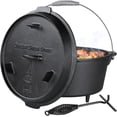 thumbnail image 1 of TLGREEN 7.8QT Cast Iron Dutch Oven Pot with Lid Lifter, Easy Cleaning, Stand & Dual Function Lid Griddle, 1 of 10