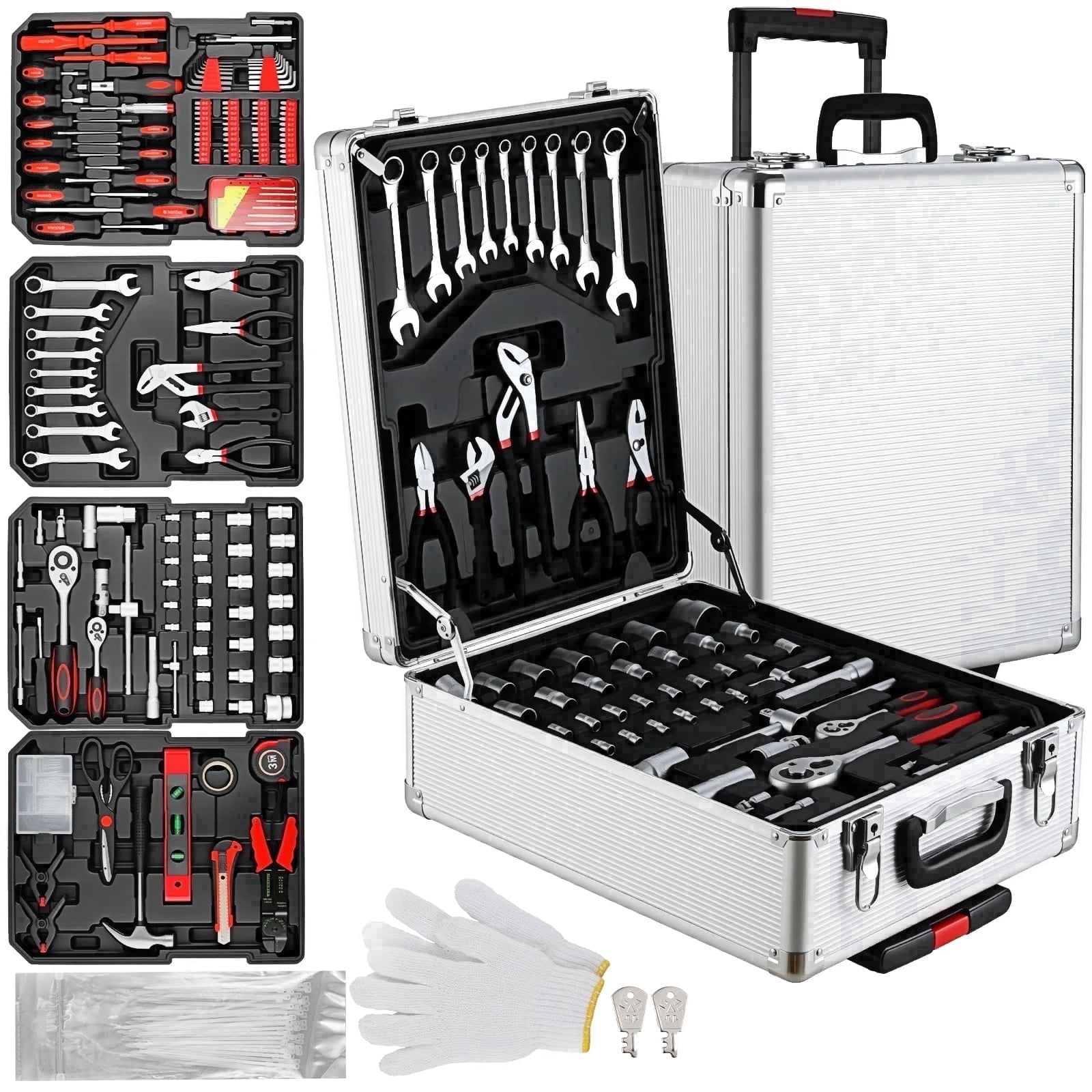 TLGREEN Mechanic Tool Set, 799pcs Tool Kit with Trolley Case