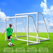 TLGREEN 8 x 6 ft Portable Soccer Goal, Set of 2, Soccer Net with Weatherproof UPVC Frame, Carry Bag, for Kids & Adults Outdoor & Backyard Soccer Training