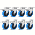thumbnail image 1 of TLGREEN 8pc 4 inch 360° Swivel Caster Wheels with Brakes, 1322lbs Capacity, Polyurethane, for Office Chair & Industrial Use, 1 of 7