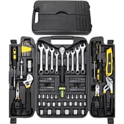 TLGREEN 95-Piece Mechanics Tool Set, Car Tool Kit with Adjustable Wrench, Pliers, Sockets & Bits Yellow