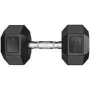 TLGREEN Rubber Coated Cast Iron Hex Dumbbell, 70lb, Single,Strength Training Dumbbell for Workout & Exercise