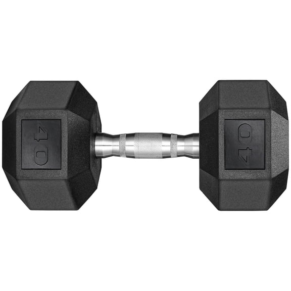 TLGREEN Rubber Coated Cast Iron Hex Dumbbell, Single,70lb, Strength Training Dumbbell for Workout & Exercise