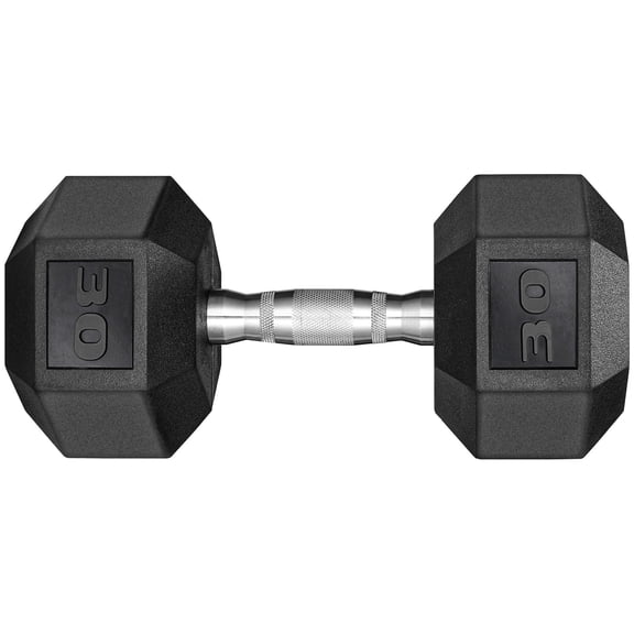 TLGREEN Rubber Coated Cast Iron Hex Dumbbell, 30-85lb,Single,Strength Training Dumbbell for Workout & Exercise
