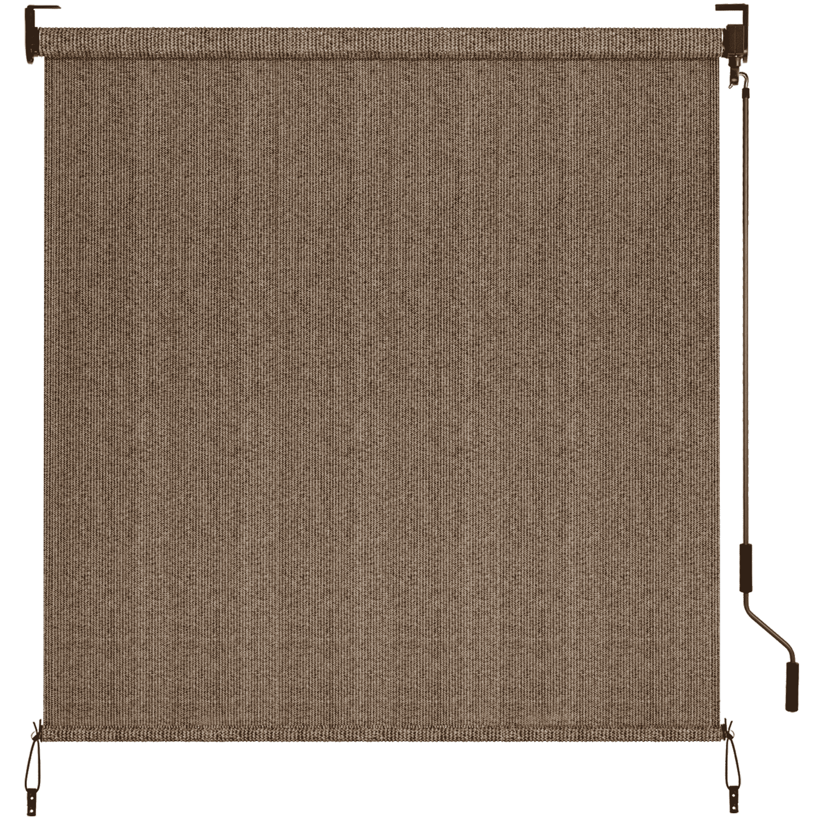 TLGREEN Outdoor Roller Sun Shade 8' x 8', HDPE Shade Cloth, Aluminum Tube（Brown）