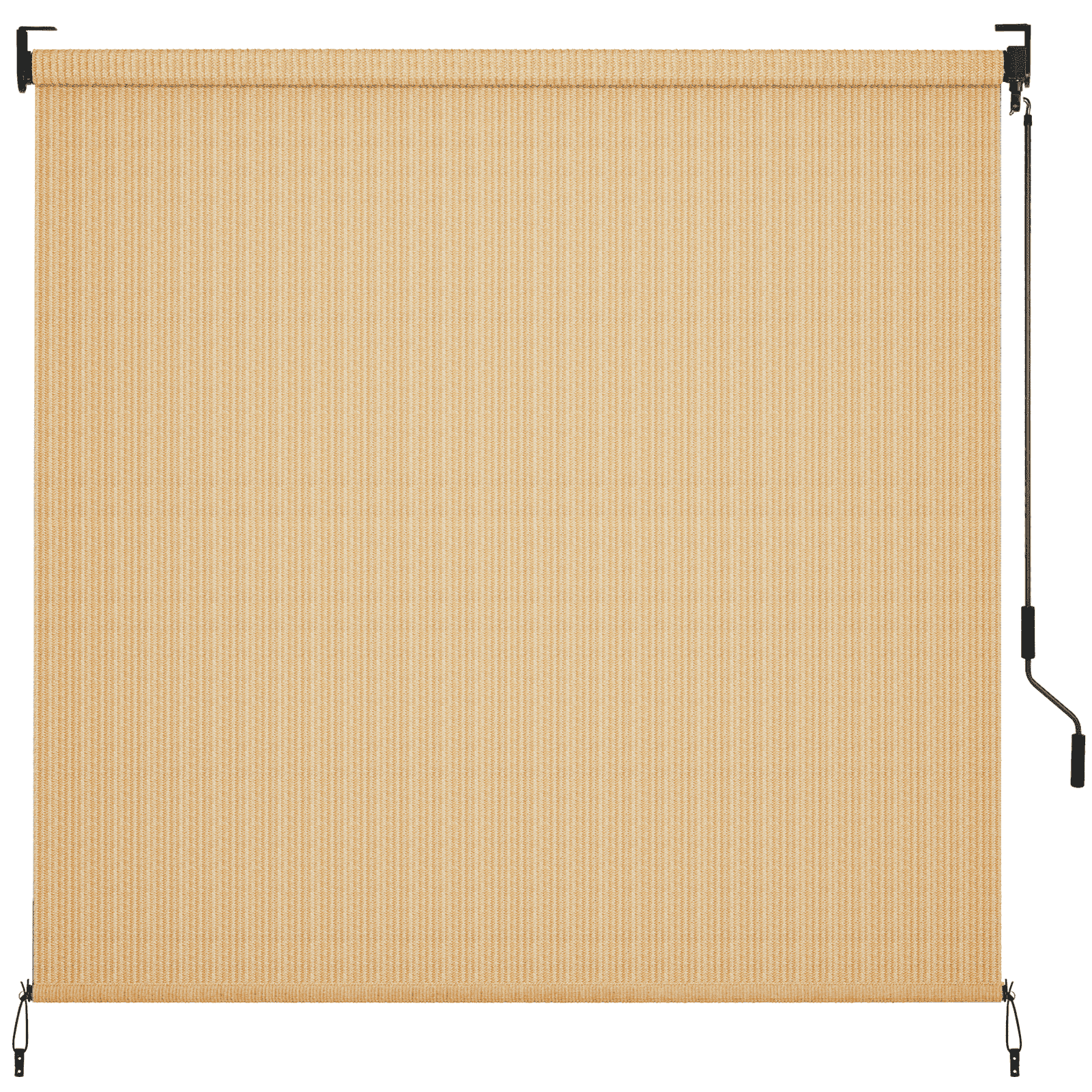 TLGREEN Outdoor Roller Sun Shade 8' x 8', HDPE Shade Cloth, Aluminum Tube (Sesame)