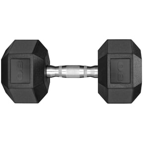 TLGREEN Rubber Coated Cast Iron Hex Dumbbell, 70lb, Single, Strength Training Dumbbell for Workout & Exercise